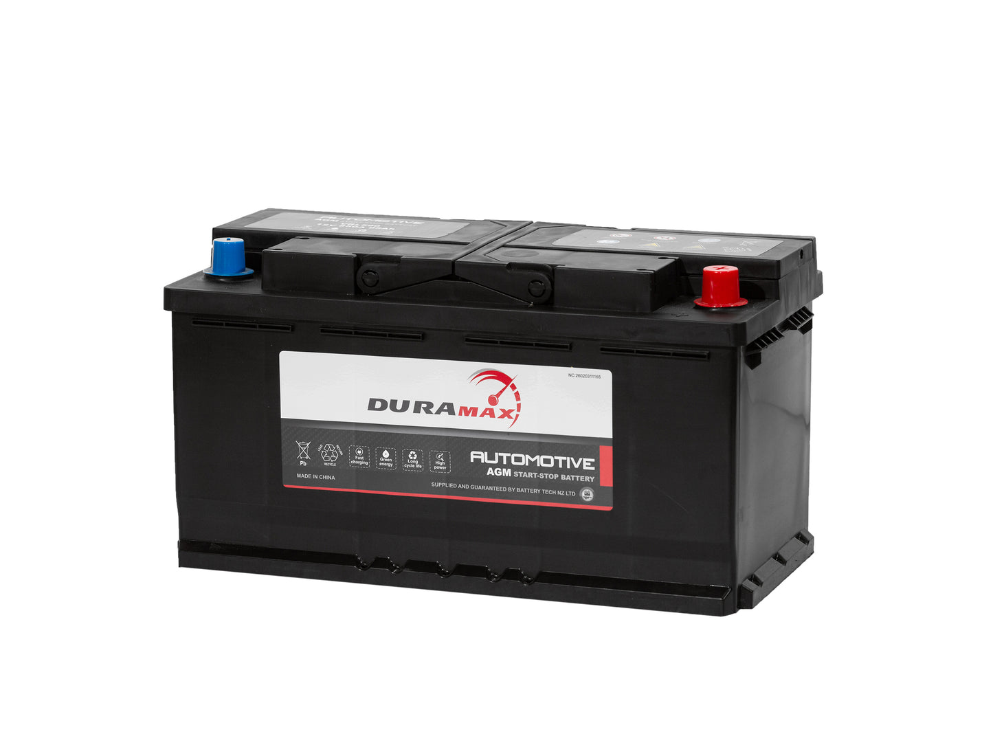 AGM95 / DIN95-AGM - 850CCA (EN) 12V AGM STOP START BATTERY DURAMAX image 0